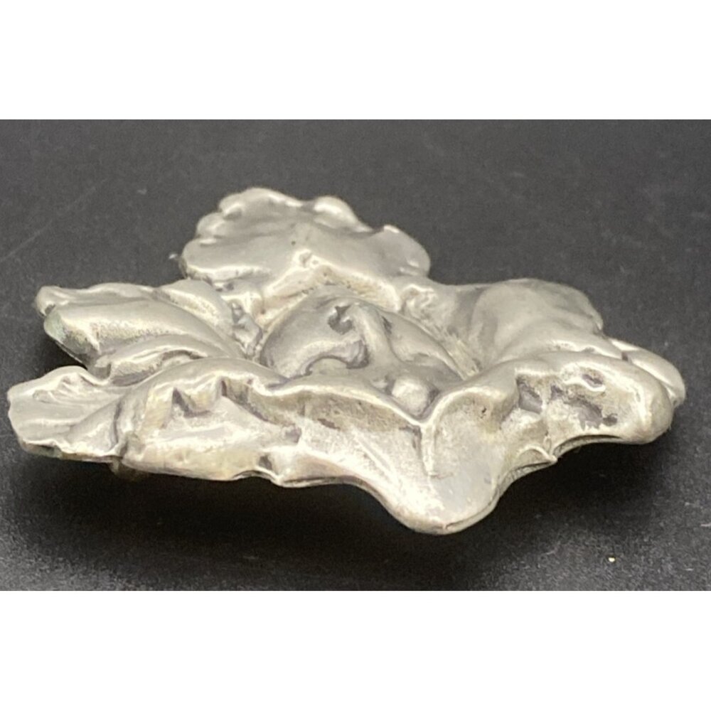 Art Nouveau Brooch Pendant Fine Pewter Signed Hudson Orchid Lady Victorian Style - Picture 6 of 10
